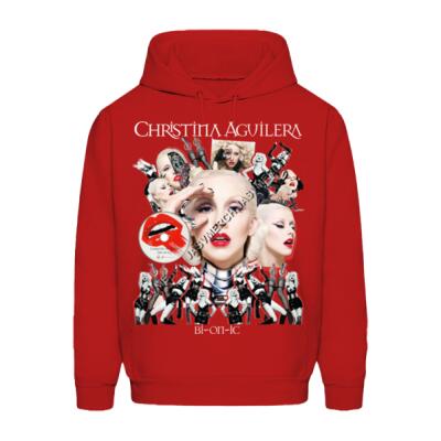 Christina Aguilera Bionic Red Hoodie Miniatura