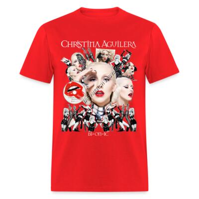 Christina Aguilera Bionic Red Playera Regular Miniatura