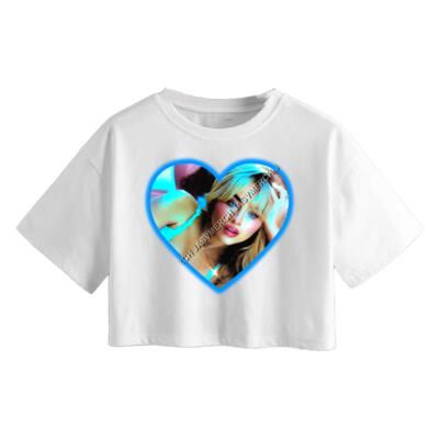 Sabrina Carpenter Blue Crop Top Miniatura