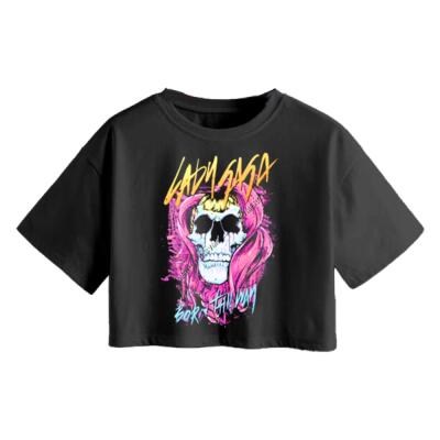 Born This Way Skull Crop Top Miniatura