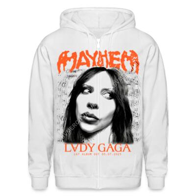 Mayhem White 2 Zip Up Hoodie Miniatura