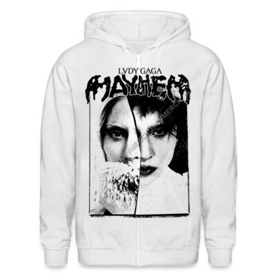 Mayhem White Cover Zip Up Hoodie Miniatura