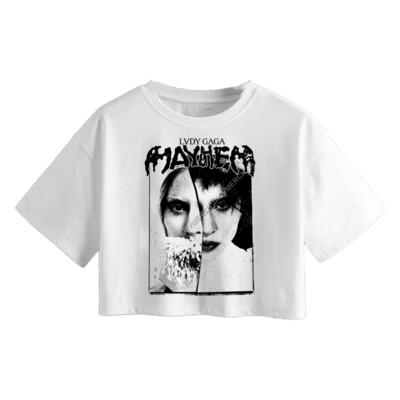 Mayhem White Cover CROP TOP Miniatura