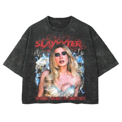 Slayyyter Worst Girl Oversized Peso Completo Mineral Wash Boxy Fit Miniatura