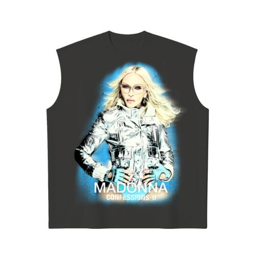 Madonna Confessions Silver Oversized Peso Completo SQUARE FIT Sin mangas Miniatura