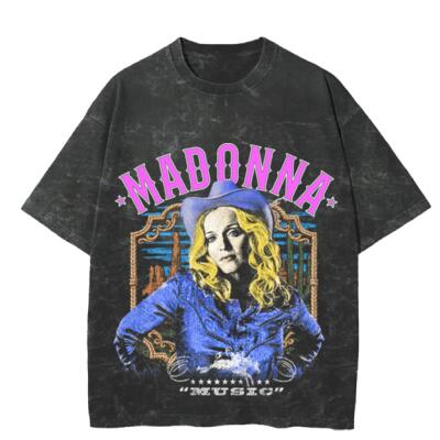 Music Madonna Mineral Wash Oversized Peso Completo Miniatura