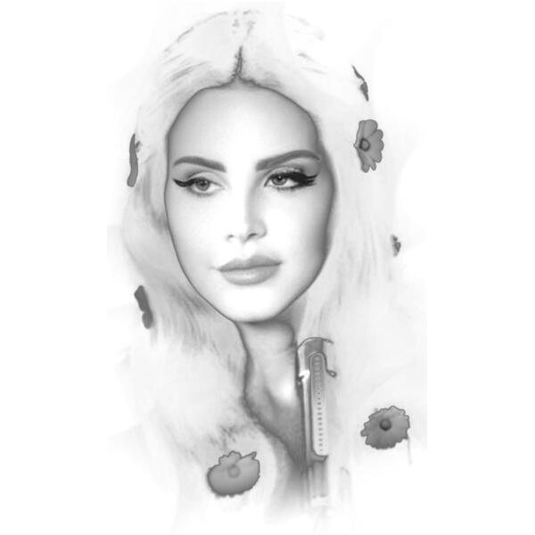 lana del rey3 50cms negro Miniatura