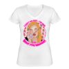 Playera Dama: Algodón Peinado Cuello V Miniatura