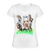 Playera Dama: Algodón Peinado Cuello V Miniatura