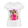 Playera Dama: Algodón Peinado Cuello V Miniatura