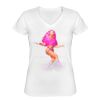 Playera Dama: Algodón Peinado Cuello V Miniatura