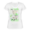 Playera Dama: Algodón Peinado Cuello V Miniatura