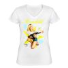 Playera Dama: Algodón Peinado Cuello V Miniatura